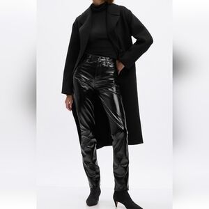 Gap Vintage High Rise Vegan Patent Leather Jeans. NWT Black  Size 2